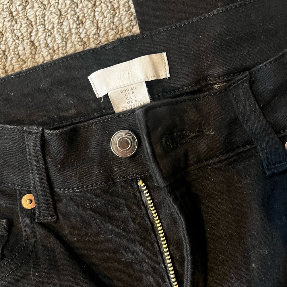 Split Hem Black Jeans